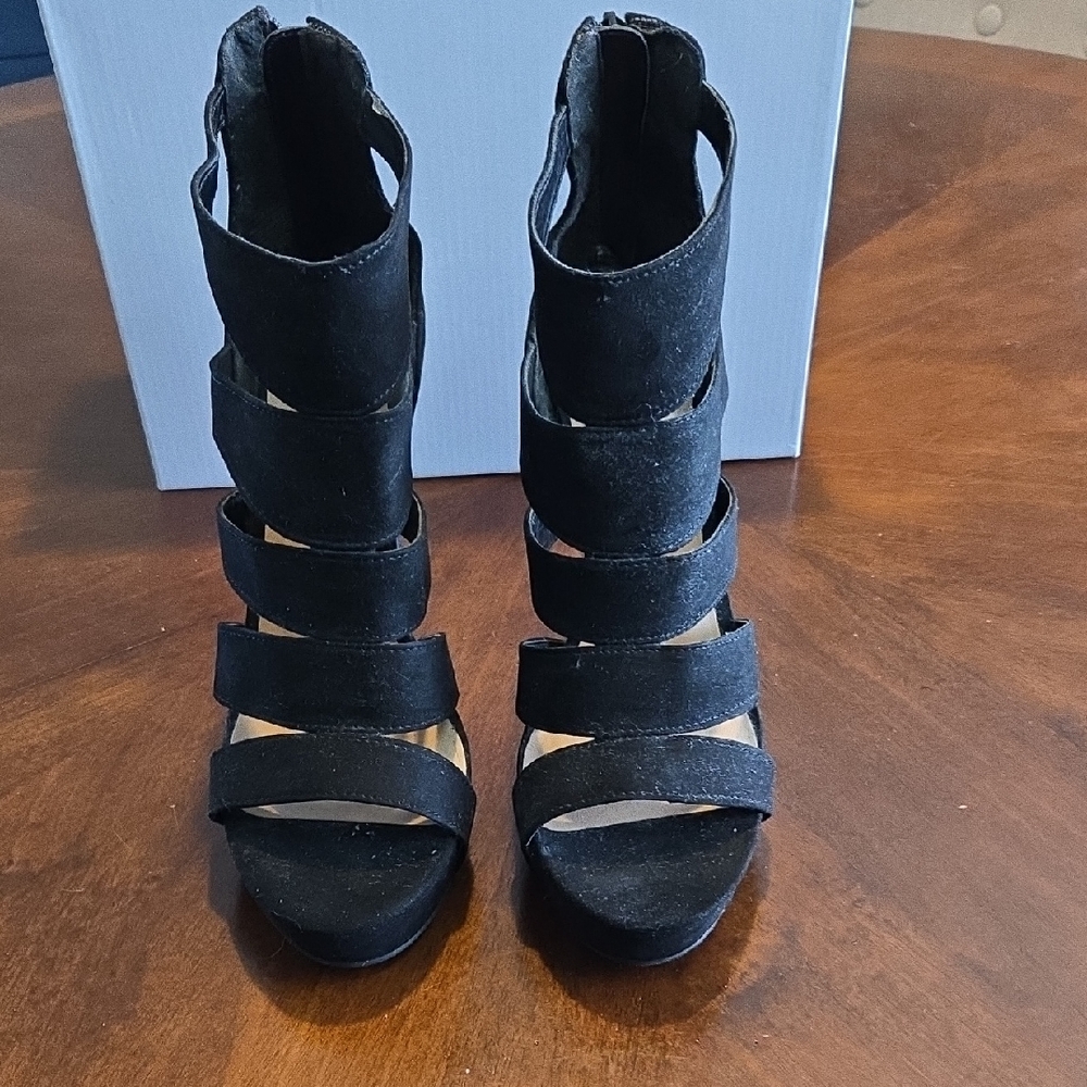 Candie's Black Strappy Heels